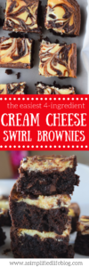 These cream cheese swirl brownies are so easy to make! I can't believe they use a boxed brownie mix!