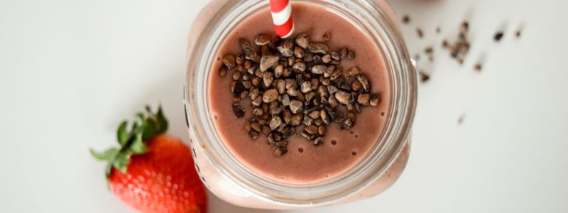 Chocolate Covered Strawberry Protein Smoothie