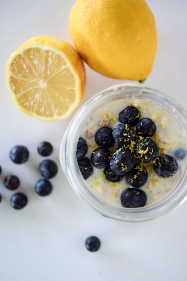 lemon blueberry overnight oats | overnight oats recipe