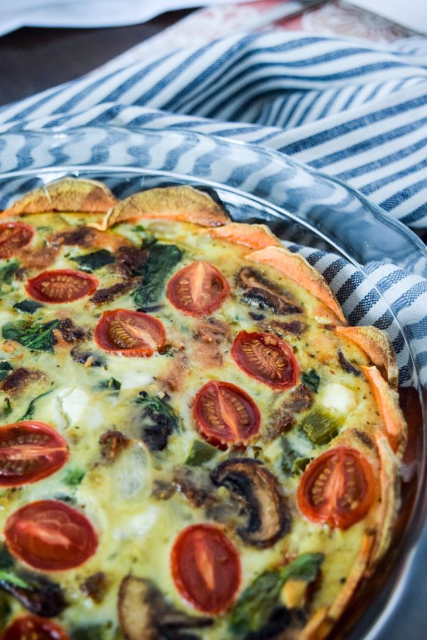 Sweet Potato Crust Quiche