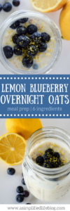 lemon blueberry overnight oats | overnight oats recipe | meal prep | breakfast meal prep ideas | oatmeal recipes