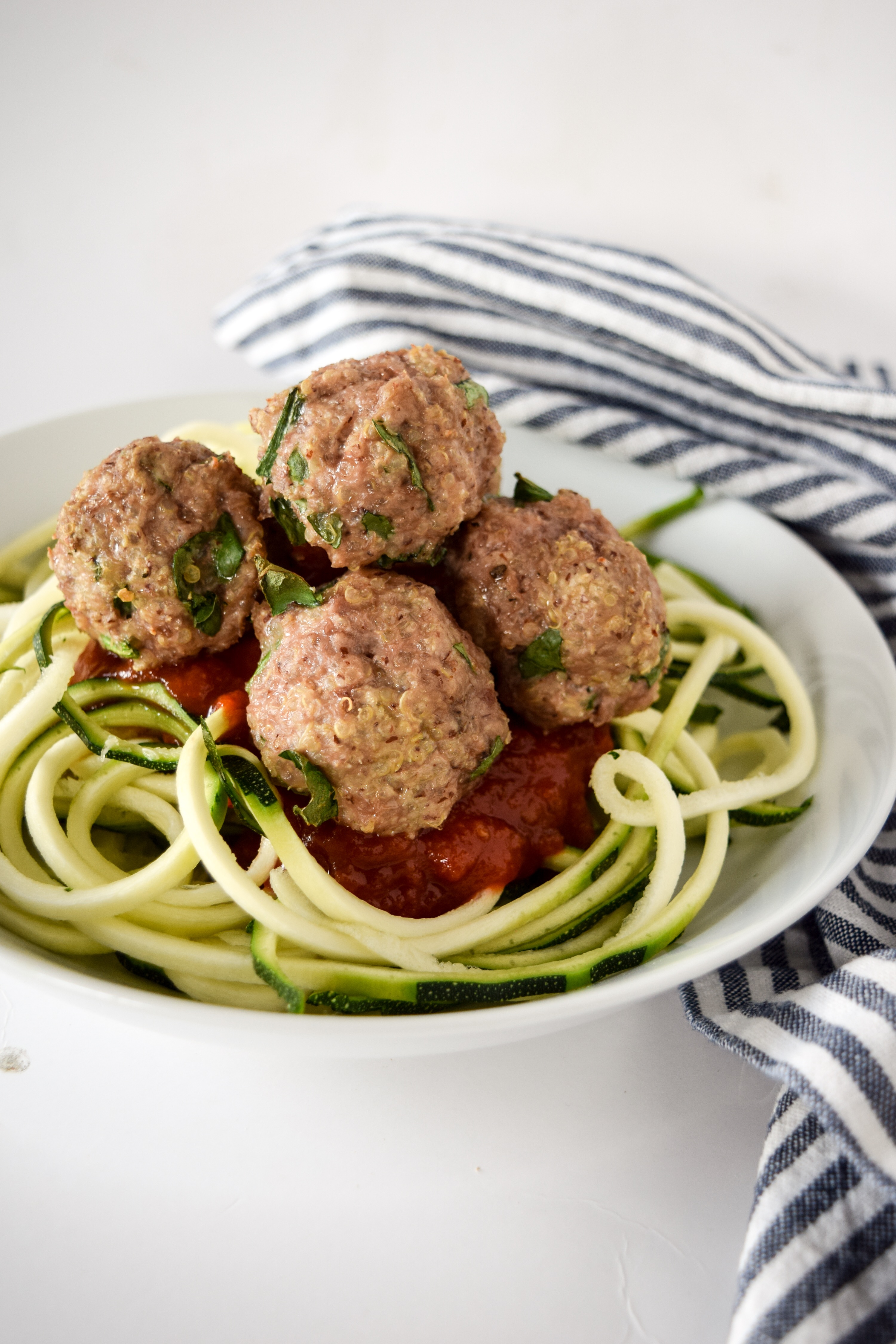 Quinoa Turkey Meatballs with Zoodles (Paleo and Gluten Free) - A ...