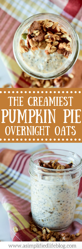 pumpkin spice overnight oats | how to make overnight oats | pumpkin recipes | pumpkin spice recipes | oatmeal recipes | overnight oats | pumpkin pie overnight oats | healthy breakfast ideas | healthy breakfast recipes | breakfast recipes