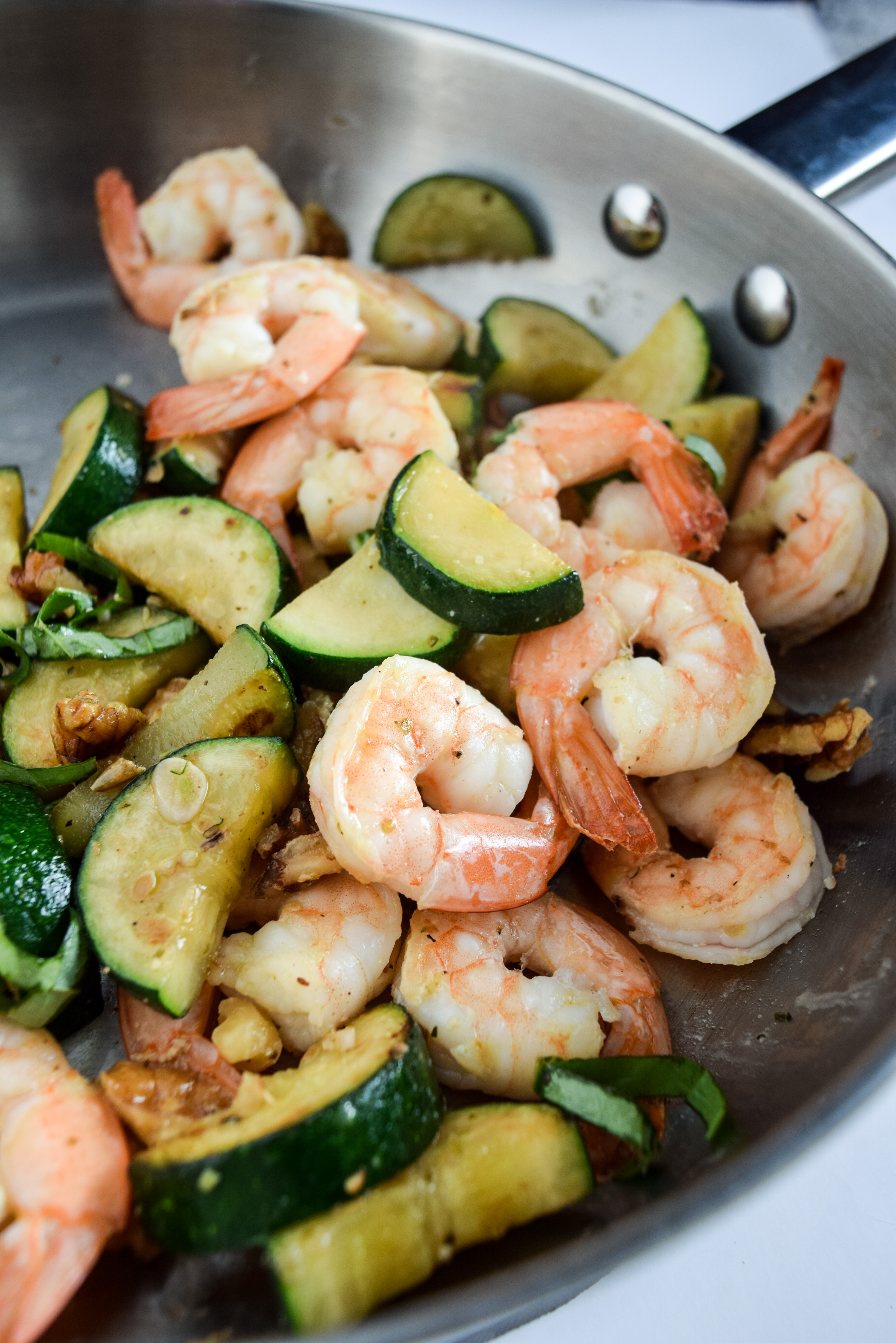 Zucchini Basil Shrimp Skillet