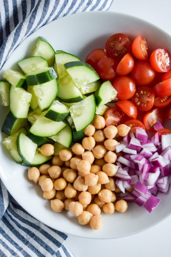 Balsamic Cucumber, Tomato and Chickpea Salad