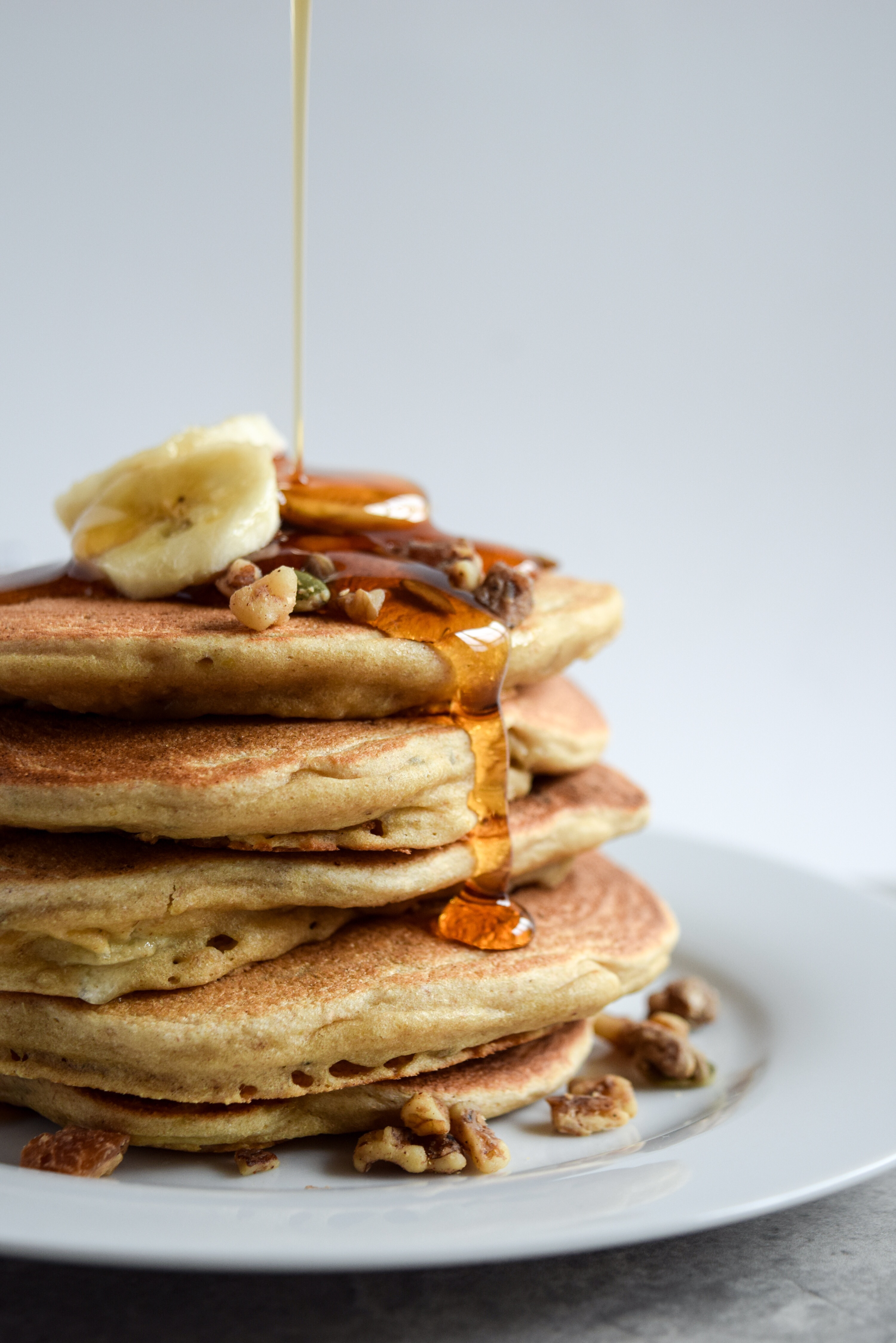 Easy Banana Granola Multigrain Pancakes