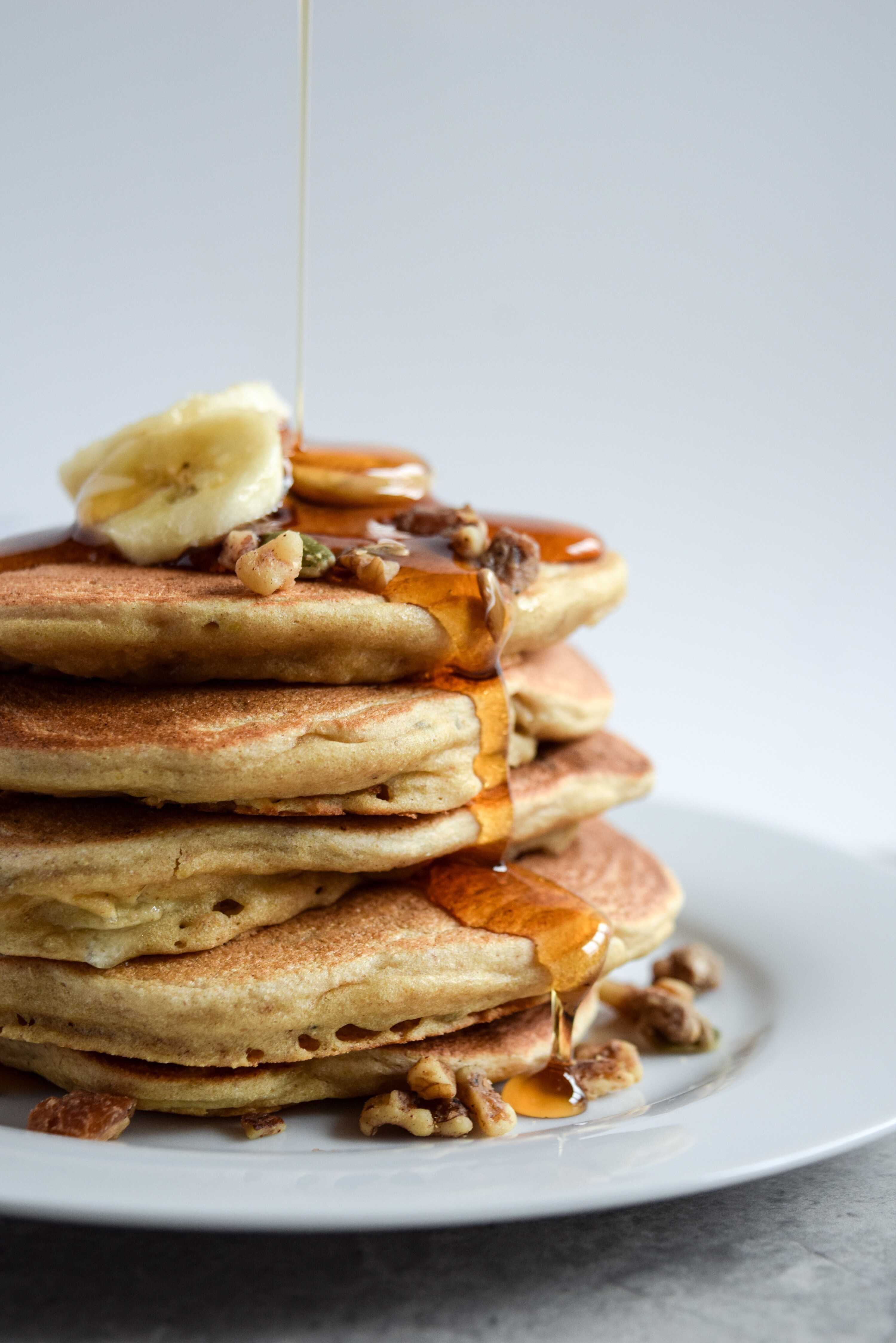 Easy Banana Granola Multigrain Pancakes