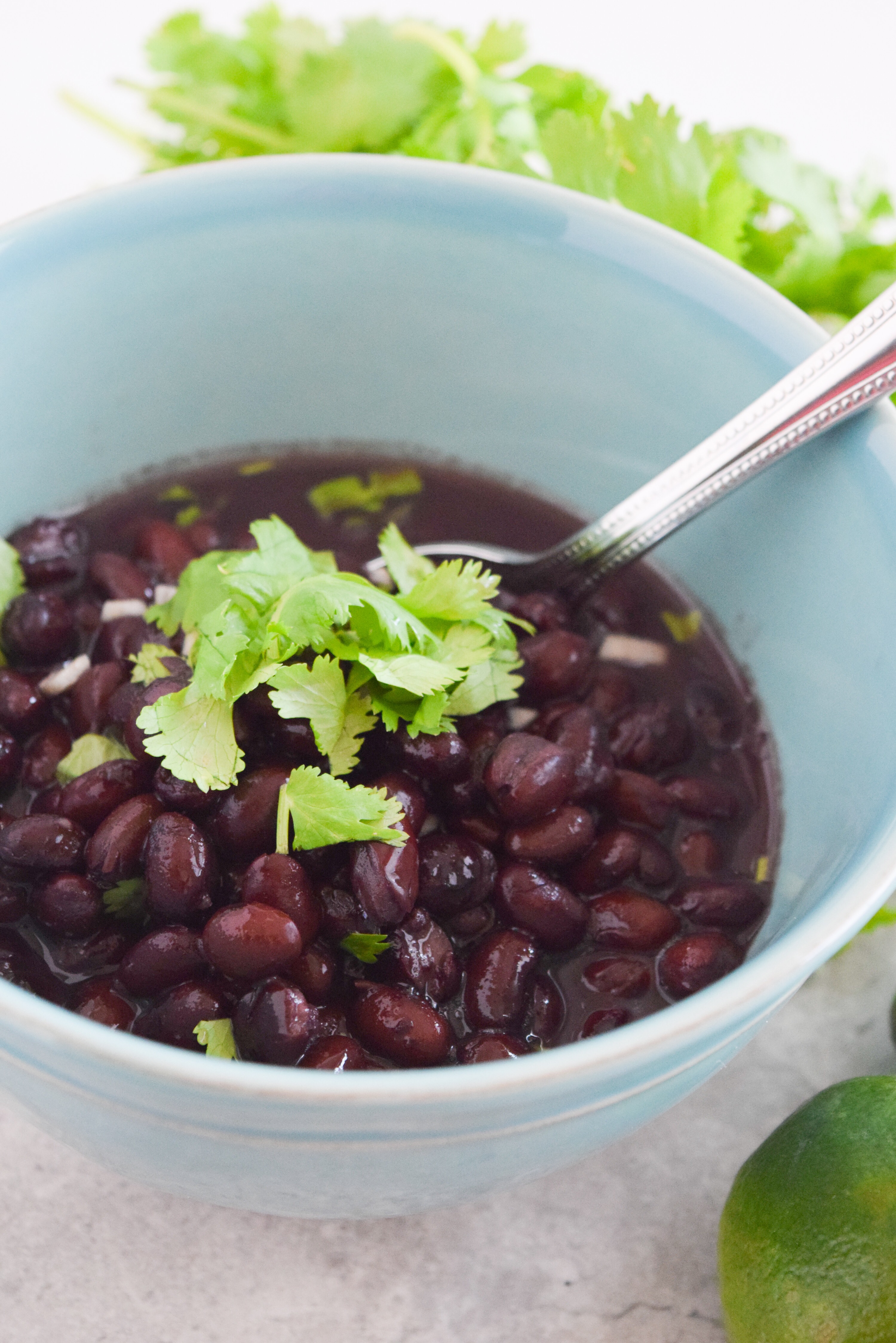 Sometimes you just need an easy way to doctor up canned black beans for taco night- this is your recipe! Cilantro Lime Black Beans are so easy to throw together in a pinch. 