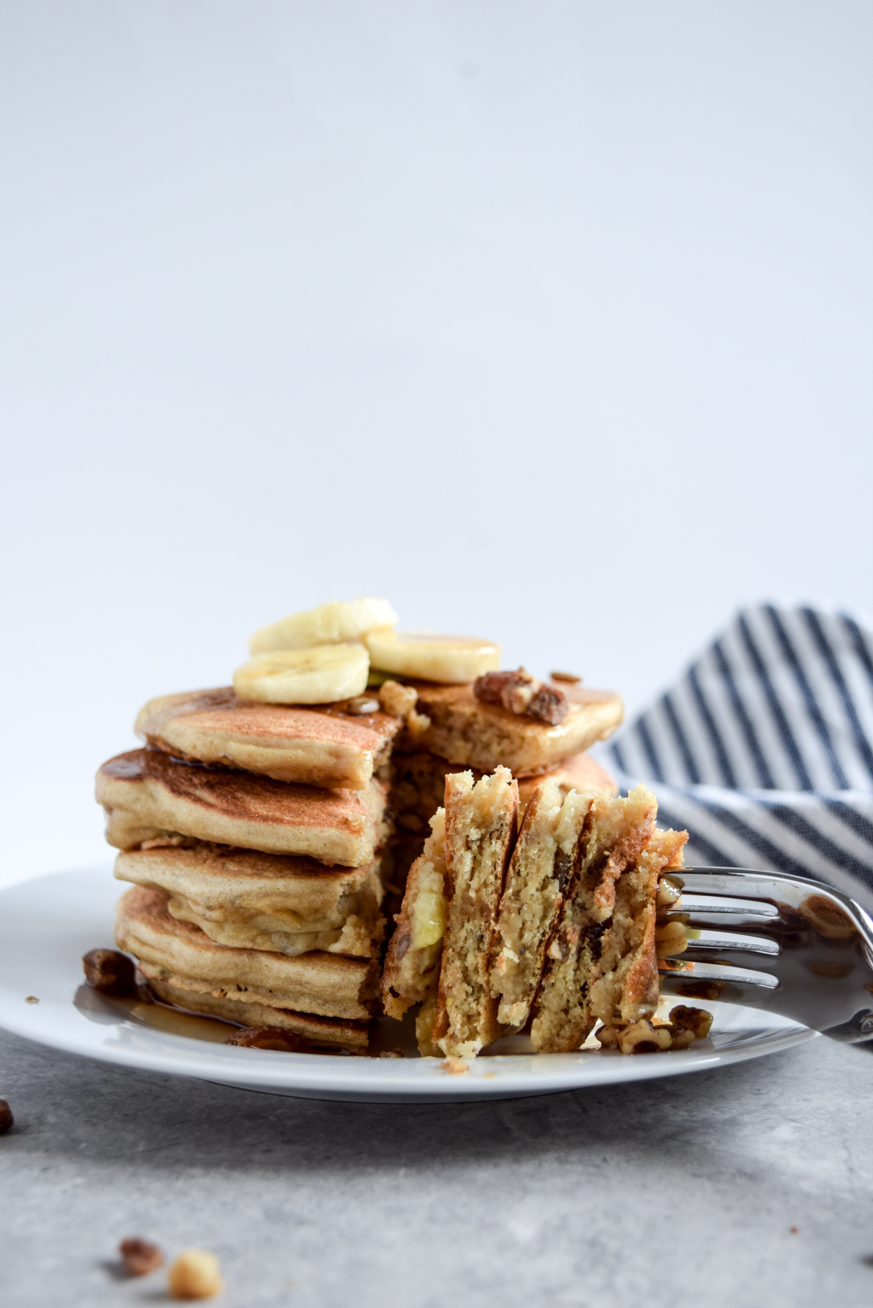 Easy Banana Granola Multigrain Pancakes