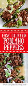 Easy Stuffed Poblano Peppers