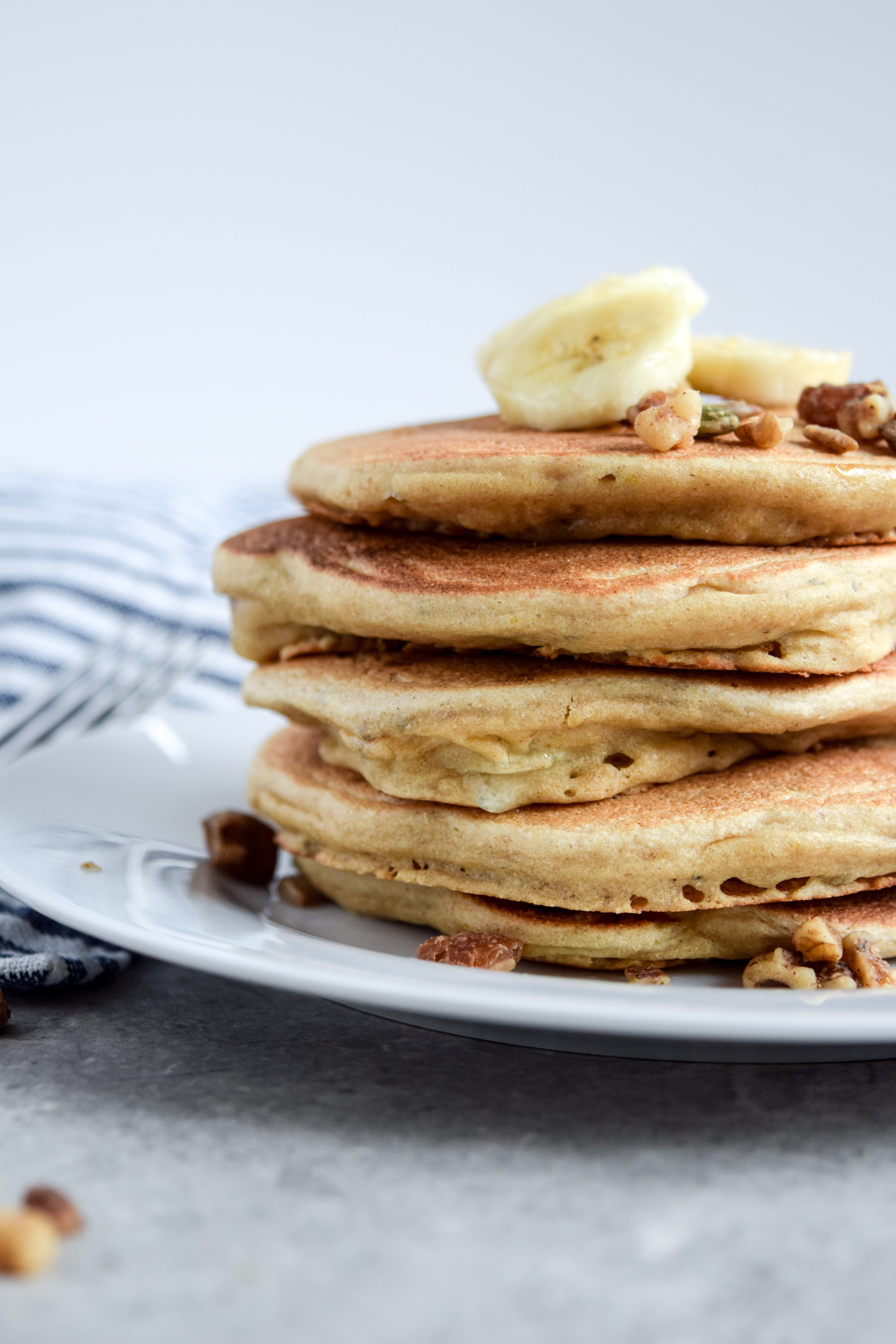 Easy Banana Granola Multigrain Pancakes
