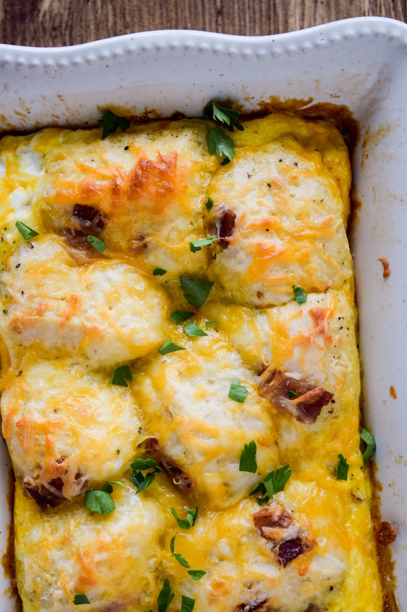 This easy Bacon, Egg and Biscuit Breakfast Bake is so quick to throw together! It was a major hit with my husband!