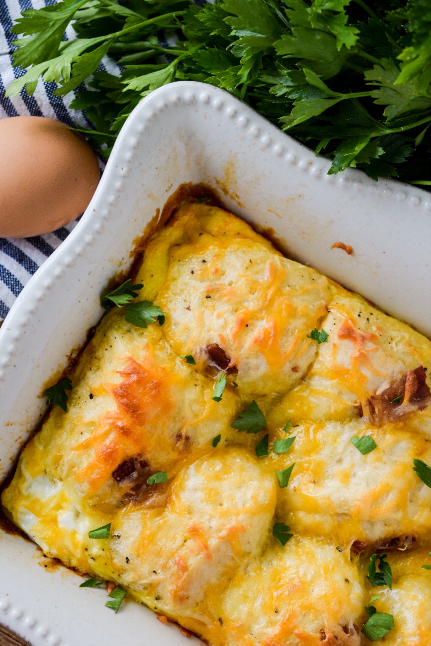This easy Bacon, Egg and Biscuit Breakfast Bake is so quick to throw together! It was a major hit with my husband!