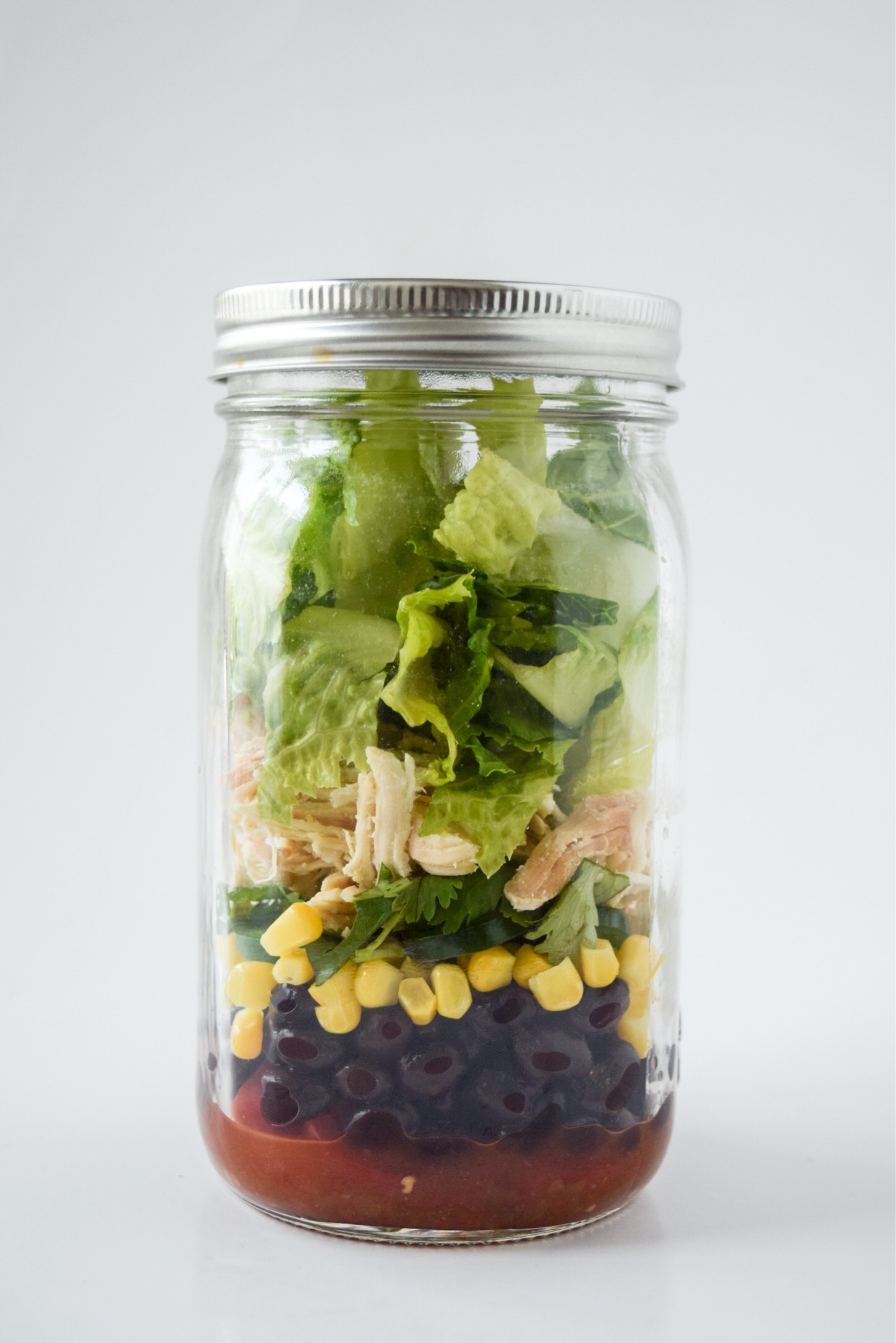 Southwest Chicken Salad + How To Make Mason Jar Salads - A Simplified Life