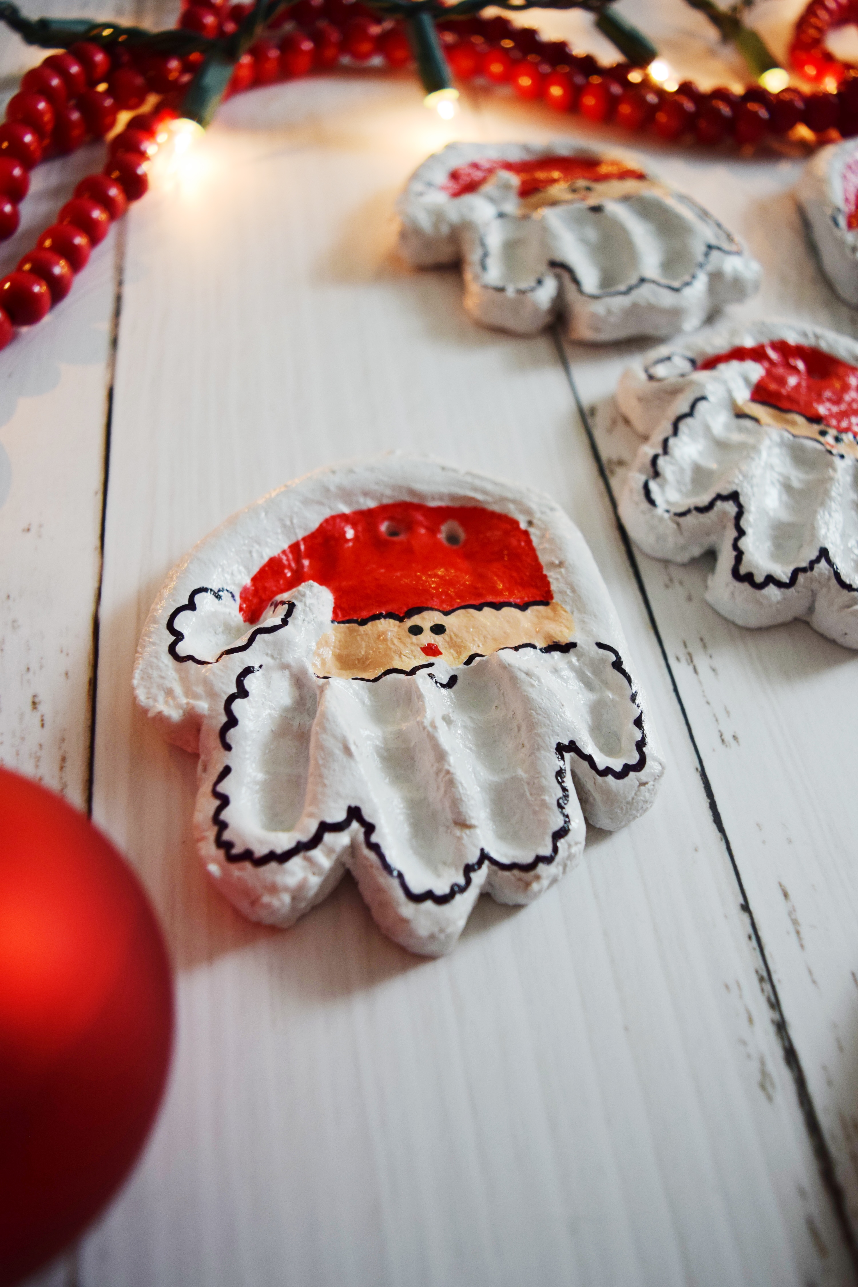 Santa Handprint Salt Dough Ornament